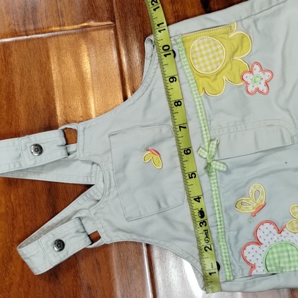 Mini Wear Cream Embroidered Daisy Butterfly & Floral Button Top Overalls - Picture 10 of 15